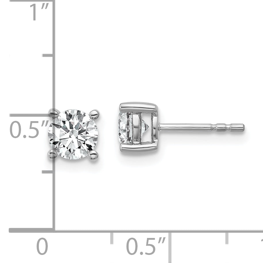 10K White Gold Round 4-Prong 1.00Ct. Diamond Stud Earrings