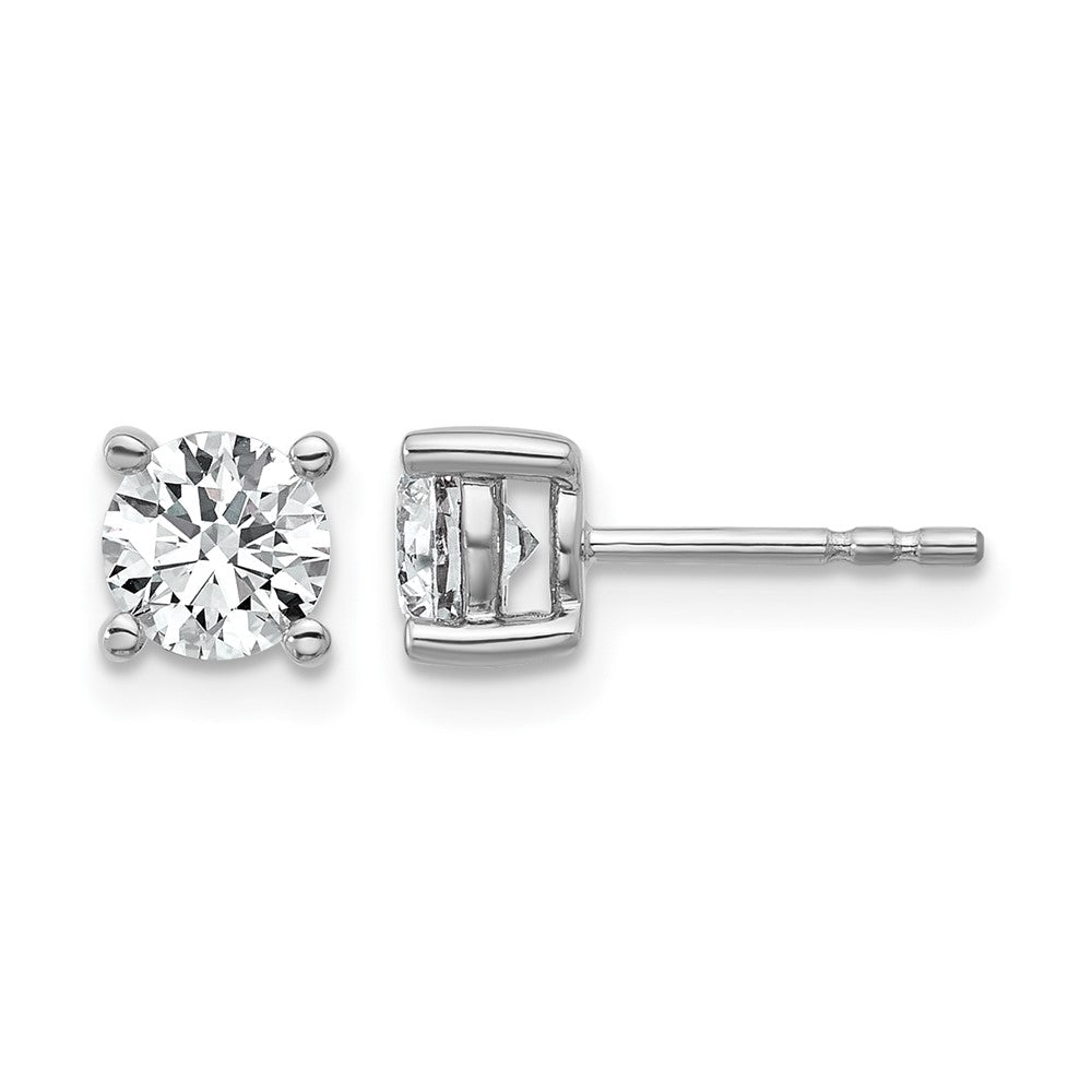 10K White Gold Round 4-Prong 1.00Ct. Diamond Stud Earrings