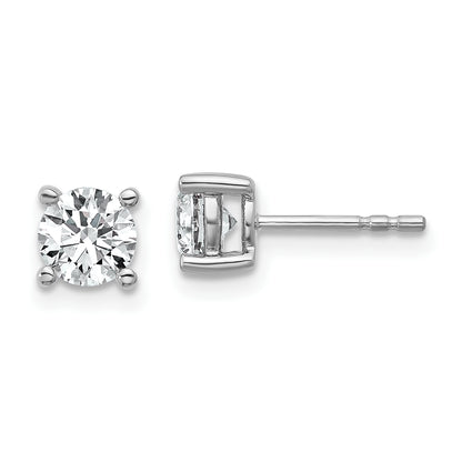 10K White Gold Round 4-Prong 1.00Ct. Diamond Stud Earrings