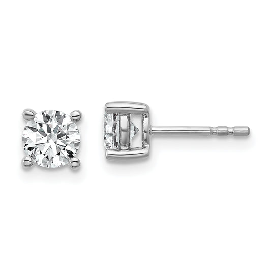 10K White Gold Round 4-Prong 1.00Ct. Diamond Stud Earrings