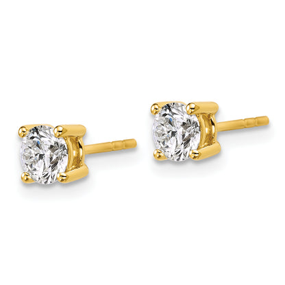 10K Yellow Gold Round 4-Prong 1.00Ct. Diamond Stud Earrings