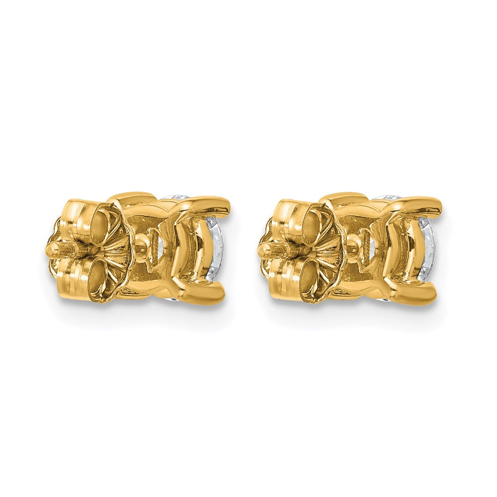 14k Yellow Gold 1 ctw Lab Grown Diamond VS/SI+ G+ Round 4 Prong Heavy Wt. Stud Earrings