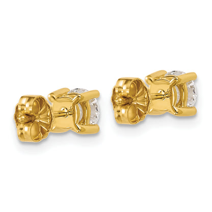10K Yellow Gold Round 4-Prong 1.00Ct. Diamond Stud Earrings