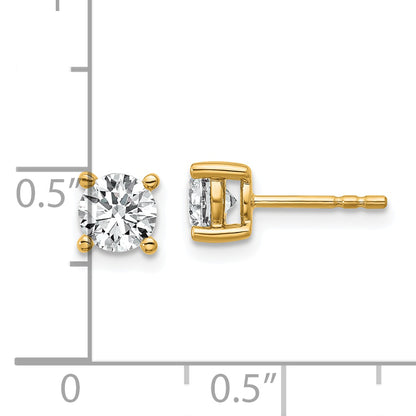 10K Yellow Gold Round 4-Prong 1.00Ct. Diamond Stud Earrings