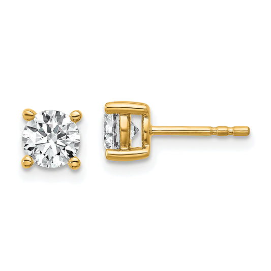 10K Yellow Gold Round 4-Prong 1.00Ct. Diamond Stud Earrings