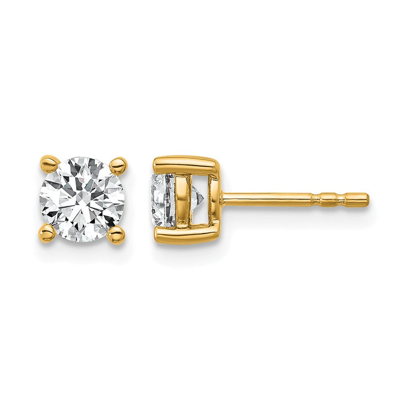 10K Yellow Gold Round 4-Prong 1.00Ct. Diamond Stud Earrings
