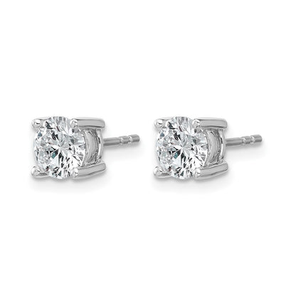 14k White Gold 1 1/2 Ct. Certified Lab Grown Diamond VS+ F+ Round Four Prong Stud Post Earrings