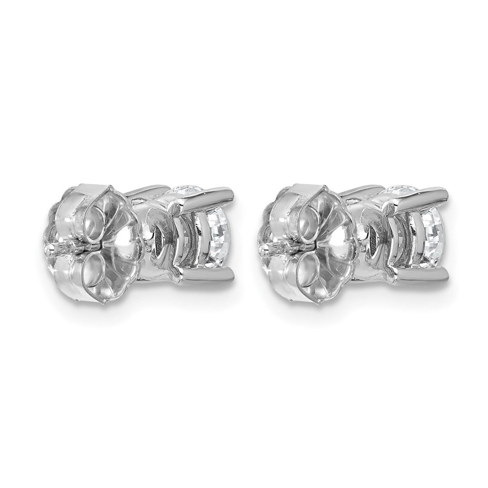 14k White Gold 1 1/2 Ct. Certified Lab Grown Diamond VS+ F+ Round Four Prong Stud Post Earrings