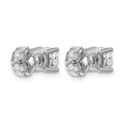 14k White Gold 1 1/2 Ct. Certified Lab Grown Diamond VS+ F+ Round Four Prong Stud Post Earrings