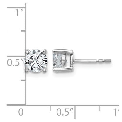 14k White Gold 1 1/2 Ct. Certified Lab Grown Diamond VS+ F+ Round Four Prong Stud Post Earrings