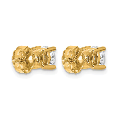 14K Yellow Gold 1 1/2 Ctw Lab Grown Diamond Vs+ F+ Round 4 Prong Heavy Wt. Stud Earrings