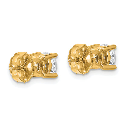 14k Yellow Gold 1 1/2 ctw Certified Lab Grown Diamond VS/SI+ G+ Round 4 Prong Heavy Wt. Stud Earrings