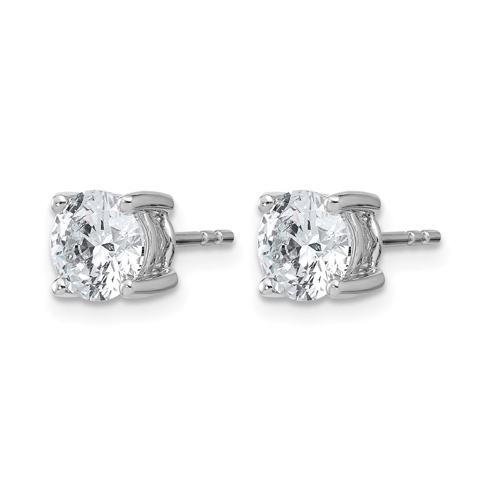 14k White Gold 2 Ct. Certified Lab Grown Diamond VS+ F+ Round Four Prong Stud Post Earrings
