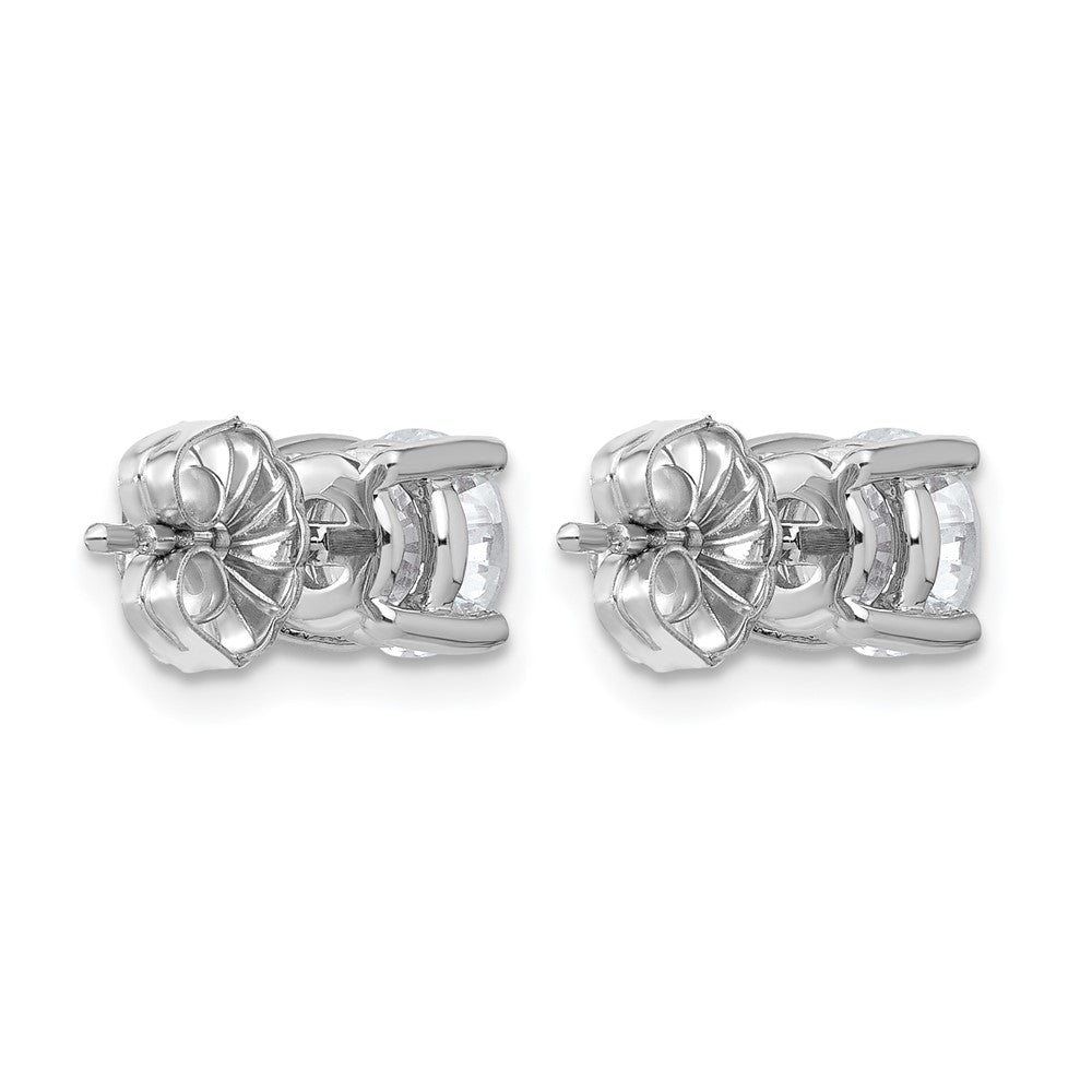 14k White Gold 2 Ct. Certified Lab Grown Diamond VS+ F+ Round Four Prong Stud Post Earrings