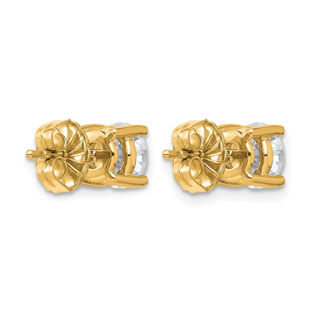 14k Yellow Gold 2 ctw Lab Grown Diamond VS/SI+ G+ Round 4 Prong Heavy Wt. Stud Earrings
