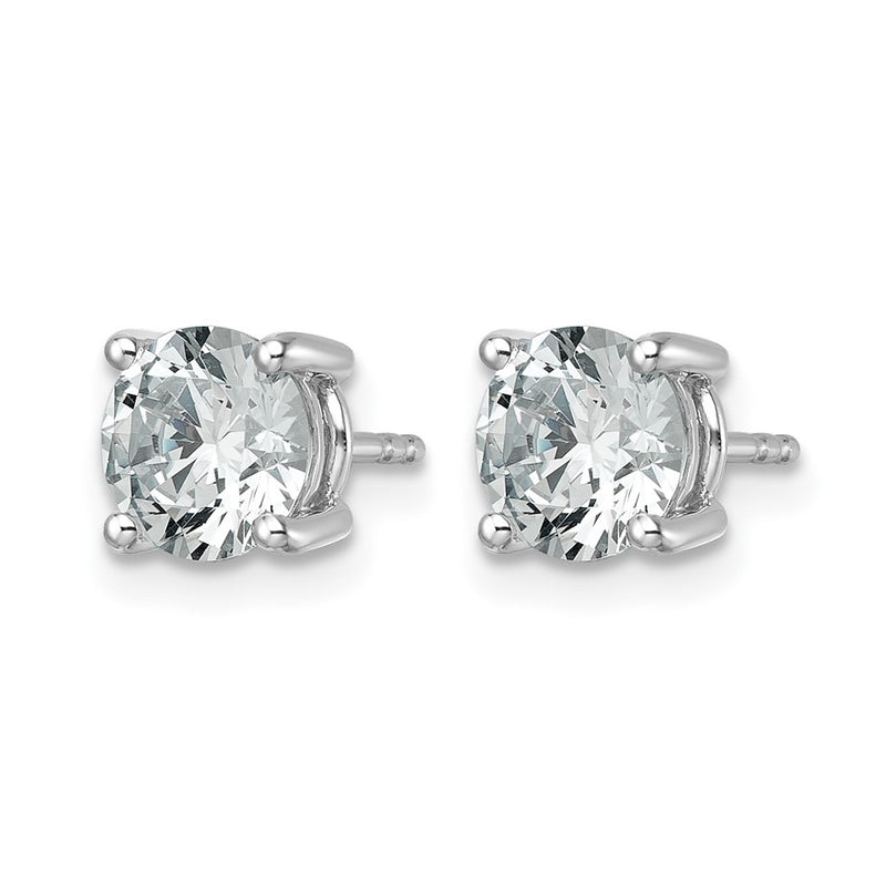 14k White Gold 2 1/2 ctw Lab Grown Diamond VS/SI+ G+ Round 4 Prong Heavy Wt. Stud Earrings