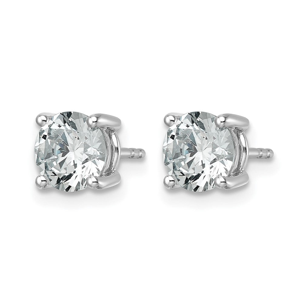 14k White Gold 2 1/2 Ct. Certified Lab Grown Diamond VS+ F+ Round Four Prong Stud Post Earrings