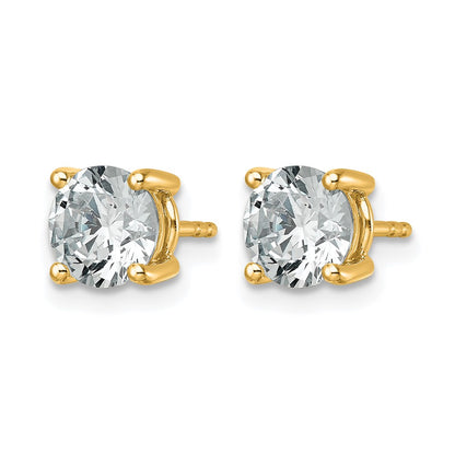 14k Yellow Gold 2 1/2 ctw Lab Grown Diamond VS/SI+ G+ Round 4 Prong Heavy Wt. Stud Earrings