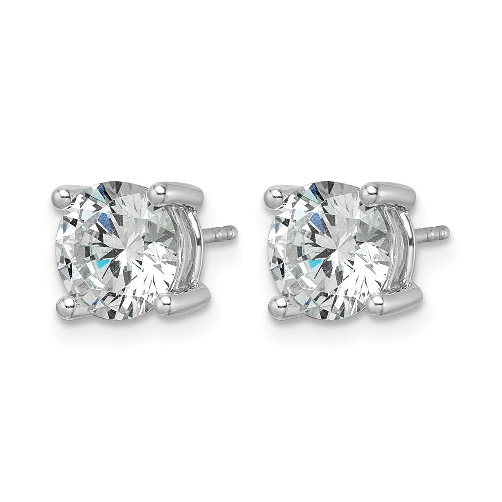 14k White Gold 3 Ct. Certified Lab Grown Diamond VS+ F+ Round Four Prong Stud Post Earrings