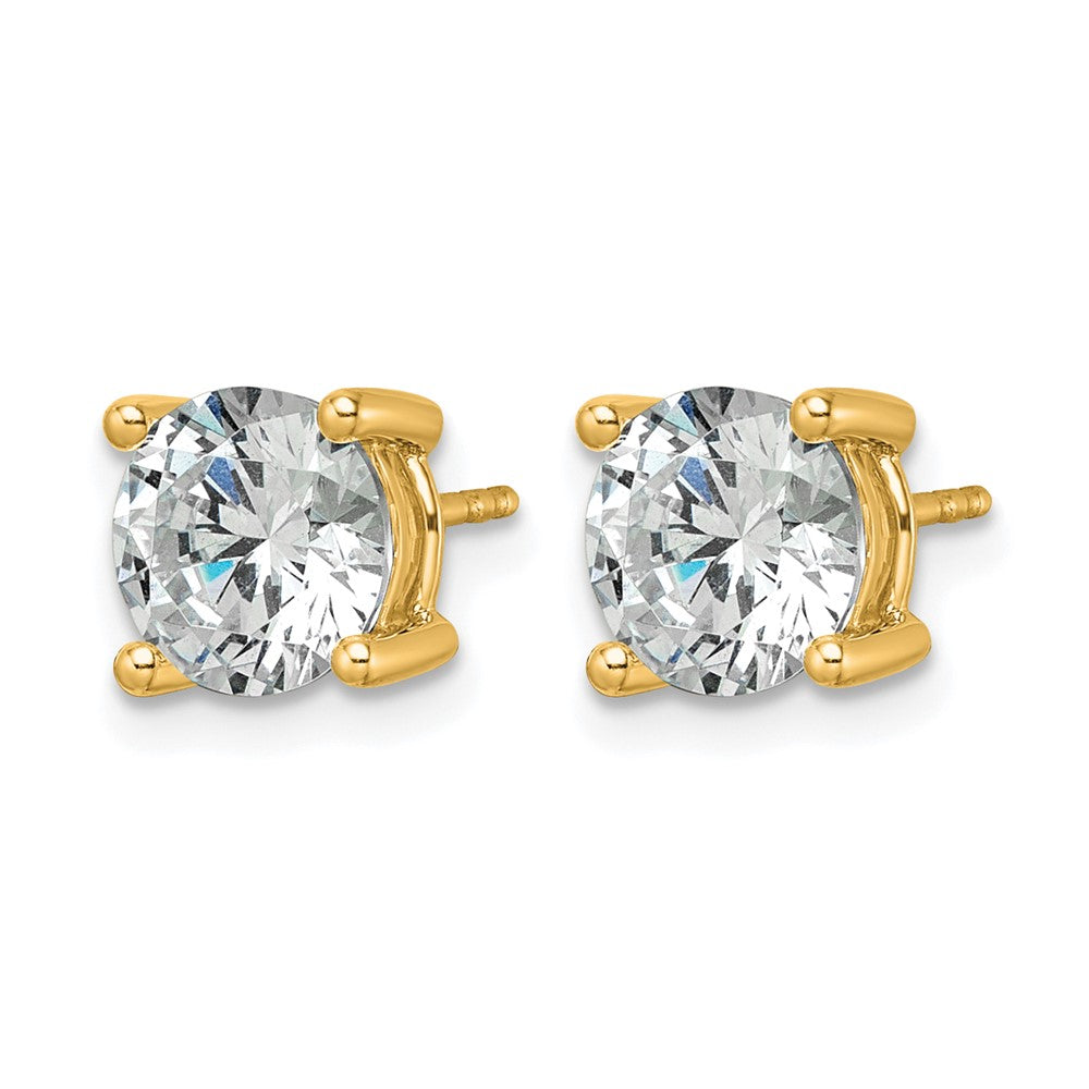 14k Yellow Gold 3 ctw Certified Lab Grown Diamond VS/SI+ G+ Round 4 Prong Heavy Wt. Stud Earrings