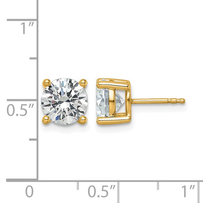 14k Yellow Gold 3 ctw Certified Lab Grown Diamond VS/SI+ G+ Round 4 Prong Heavy Wt. Stud Earrings