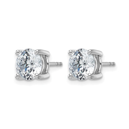 14k White Gold 4 ctw Certified Lab Grown Diamond VS/SI+ G+ Round 4 Prong Heavy Wt. Stud Earrings