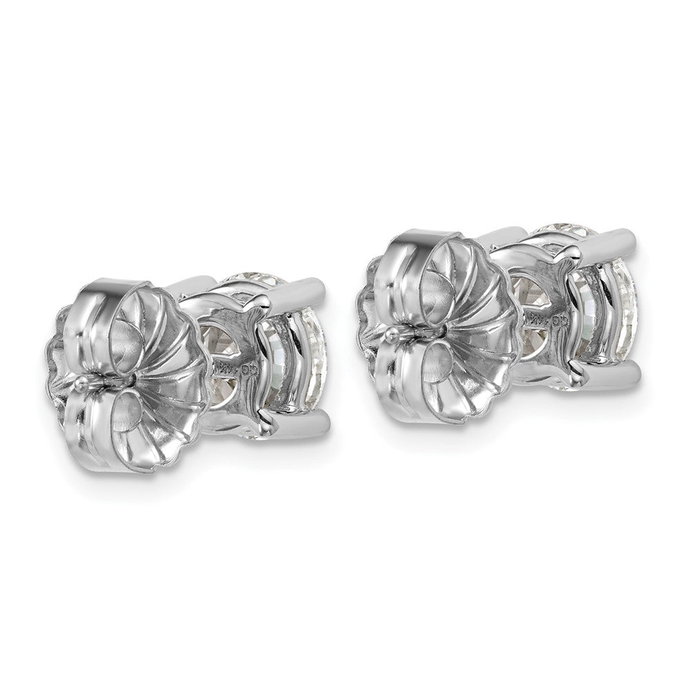 14k White Gold 4 Ct. Lab Grown Diamond VS+ F+ Round Four Prong Stud Post Earrings