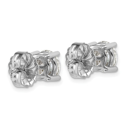 14k White Gold 4 Ct. Lab Grown Diamond VS+ F+ Round Four Prong Stud Post Earrings