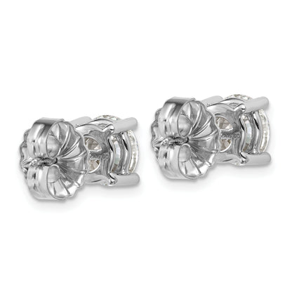 14k White Gold 4 Ct. Lab Grown Diamond VS+ F+ Round Four Prong Stud Post Earrings
