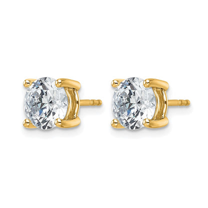 14k Yellow Gold 4 ctw Lab Grown Diamond VS/SI+ G+ Round 4 Prong Heavy Wt. Stud Earrings