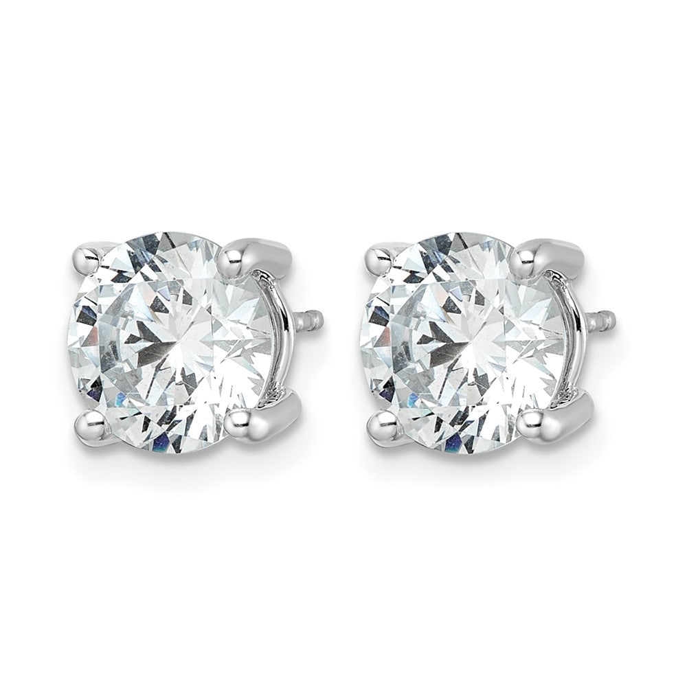 14k White Gold 5 ctw Certified Lab Grown Diamond VS/SI+ G+ Round 4 Prong Heavy Wt. Stud Earrings