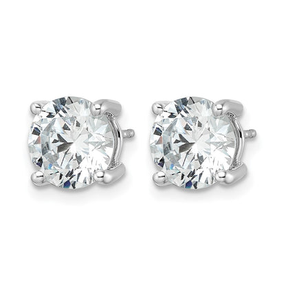 14k White Gold 5 ctw Certified Lab Grown Diamond VS/SI+ G+ Round 4 Prong Heavy Wt. Stud Earrings