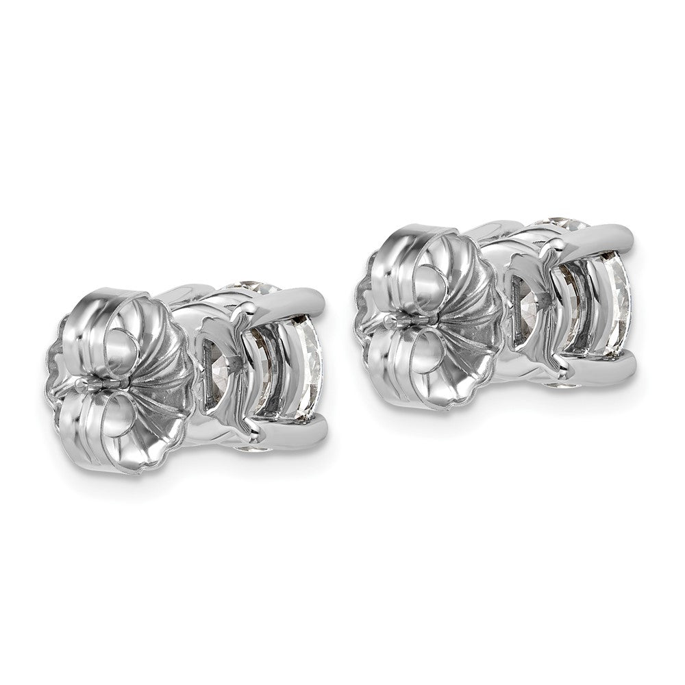 14k White Gold 5 ctw Certified Lab Grown Diamond VS/SI+ G+ Round 4 Prong Heavy Wt. Stud Earrings