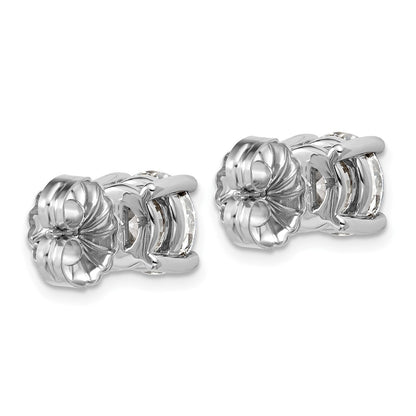 14k White Gold 5 ctw Certified Lab Grown Diamond VS/SI+ G+ Round 4 Prong Heavy Wt. Stud Earrings