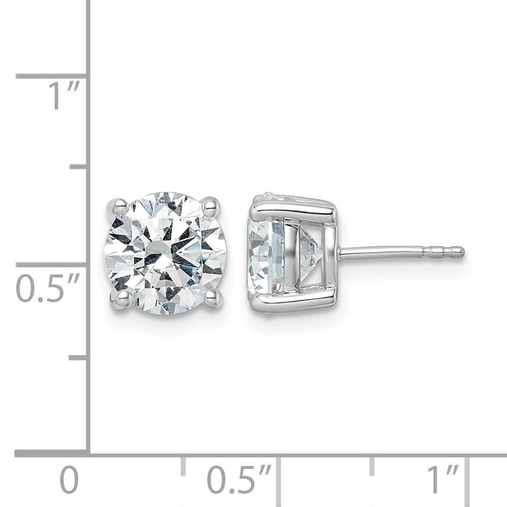 14k White Gold 5 ctw Certified Lab Grown Diamond VS/SI+ G+ Round 4 Prong Heavy Wt. Stud Earrings
