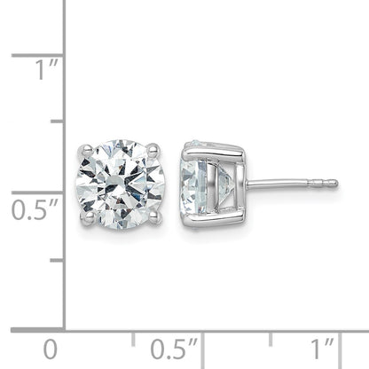 14k White Gold 5 ctw Certified Lab Grown Diamond VS/SI+ G+ Round 4 Prong Heavy Wt. Stud Earrings