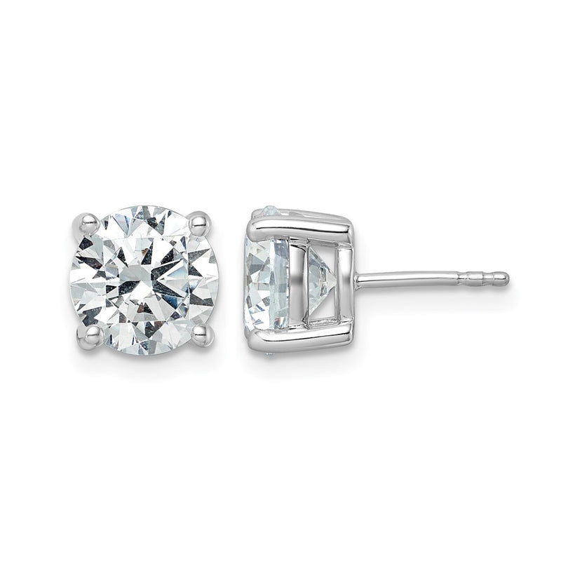 14k White Gold 5 ctw Lab Grown Diamond VS/SI+ G+ Round 4 Prong Heavy Wt. Stud Earrings