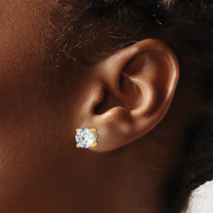 14k Yellow Gold 5 ctw Certified Lab Grown Diamond VS/SI+ G+ Round 4 Prong Heavy Wt. Stud Earrings