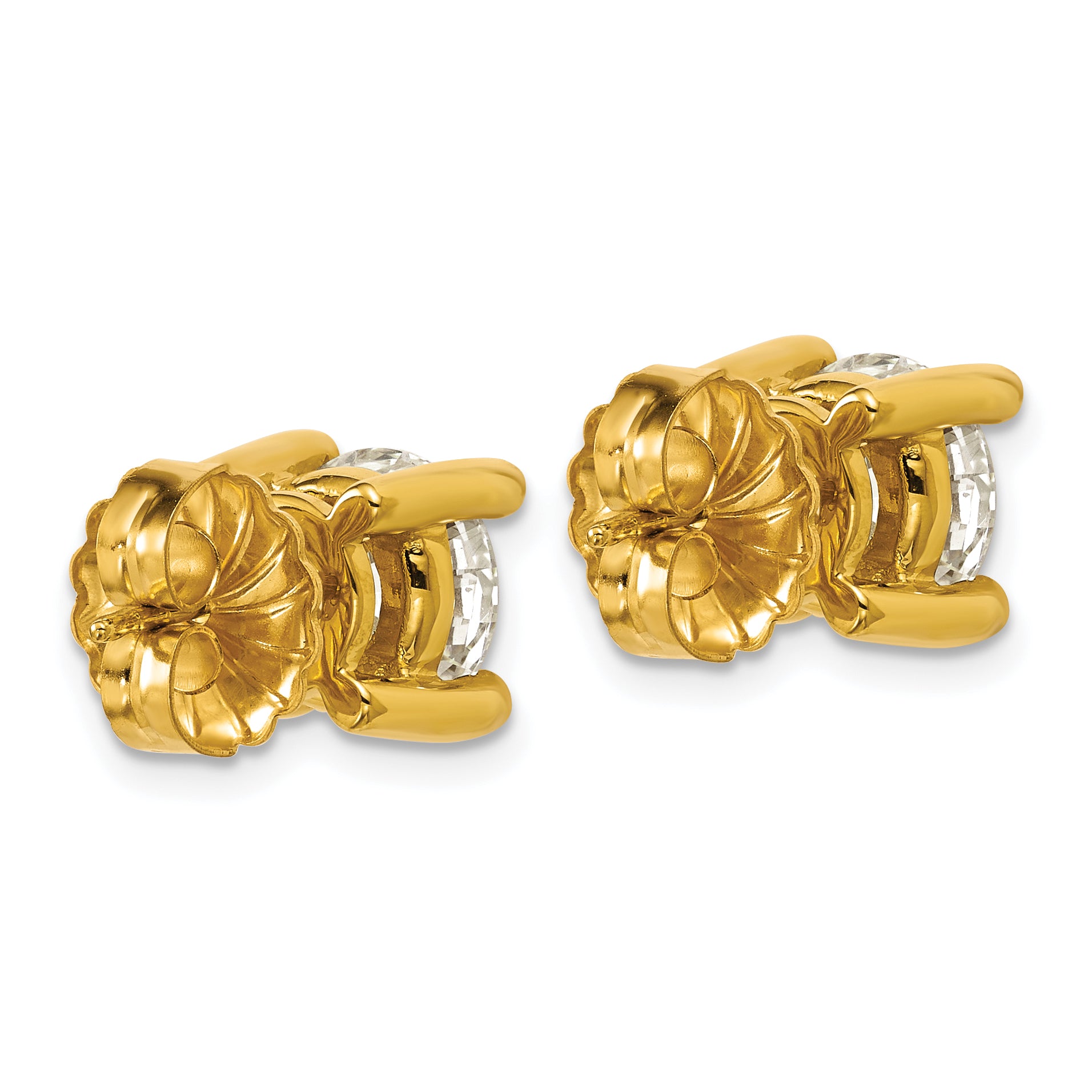 14k Yellow Gold 5 ctw Certified Lab Grown Diamond VS/SI+ G+ Round 4 Prong Heavy Wt. Stud Earrings