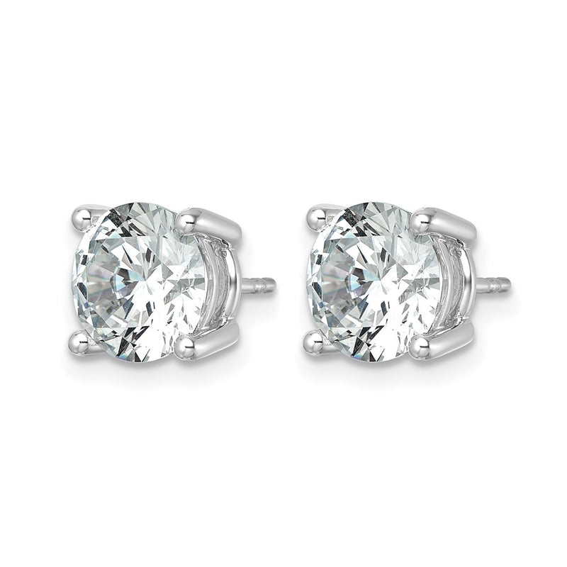 14K White Gold 6 Ctw Lab Grown Diamond Vs+ F+ Round 4 Prong Heavy Wt. Stud Earrings