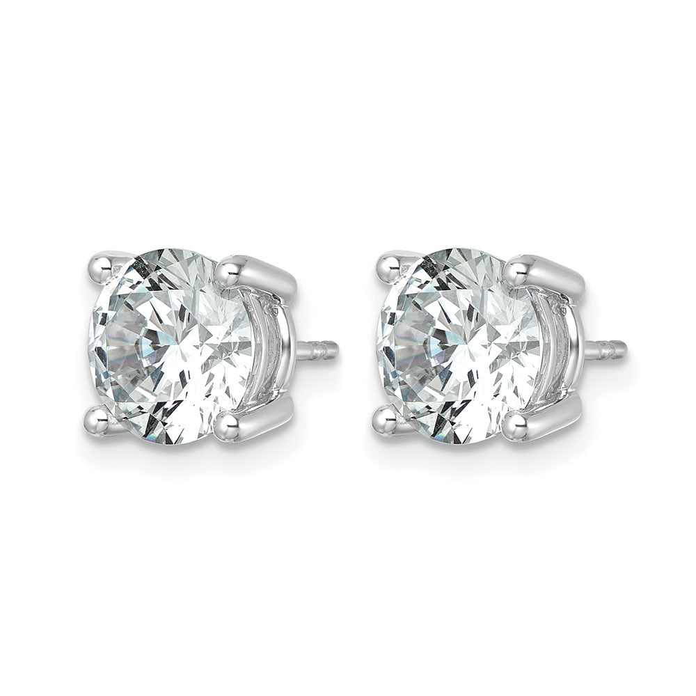 14K White Gold 6 Ctw Certified Lab Grown Diamond Vs+ F+ Round 4 Prong Heavy Wt. Stud Earrings