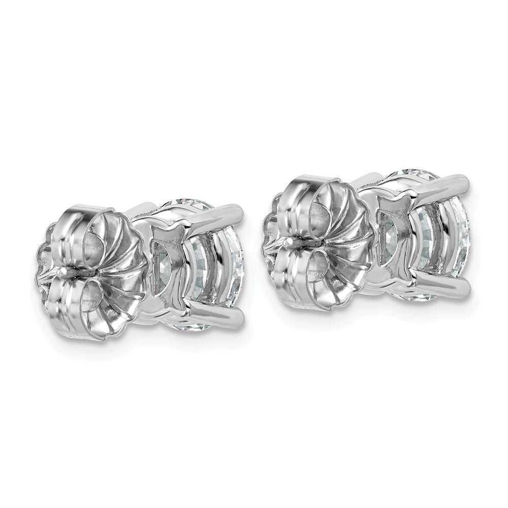 14K White Gold 6 Ctw Certified Lab Grown Diamond Vs+ F+ Round 4 Prong Heavy Wt. Stud Earrings