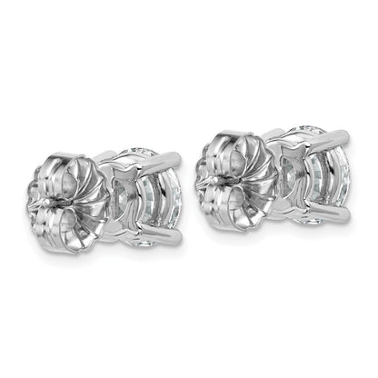 14K White Gold 6 Ctw Certified Lab Grown Diamond Vs+ F+ Round 4 Prong Heavy Wt. Stud Earrings