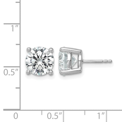 14K White Gold 6 Ctw Certified Lab Grown Diamond Vs+ F+ Round 4 Prong Heavy Wt. Stud Earrings