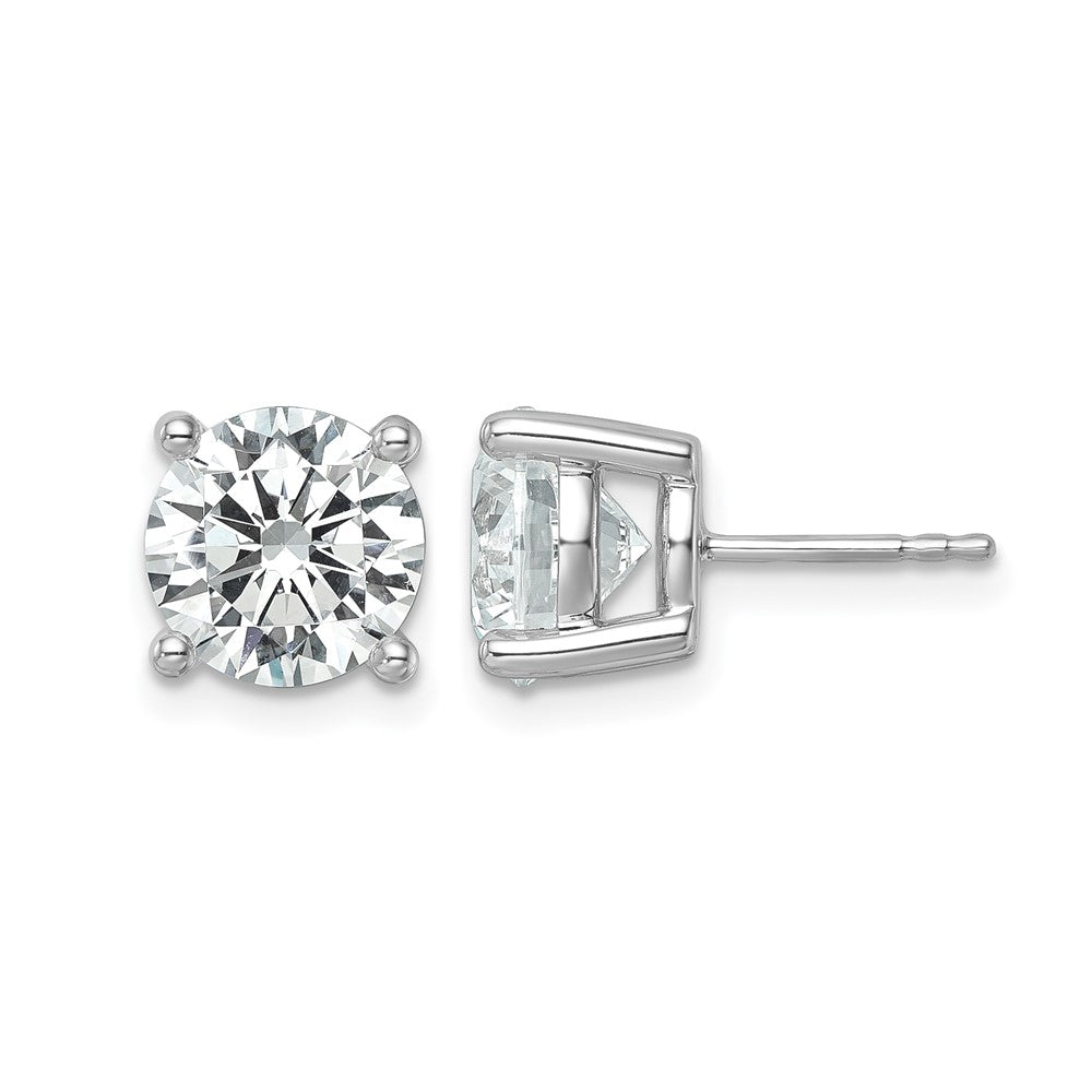 14K White Gold 6 Ctw Certified Lab Grown Diamond Vs+ F+ Round 4 Prong Heavy Wt. Stud Earrings