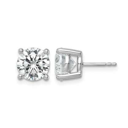 14K White Gold 6 Ctw Certified Lab Grown Diamond Vs+ F+ Round 4 Prong Heavy Wt. Stud Earrings