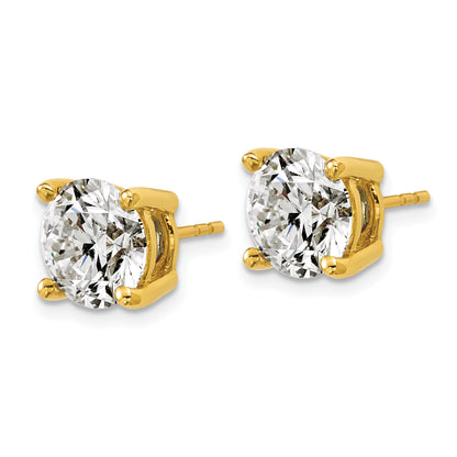 14k Yellow Gold 6 ctw Lab Grown Diamond VS/SI+ G+ Round 4 Prong Heavy Wt. Stud Earrings