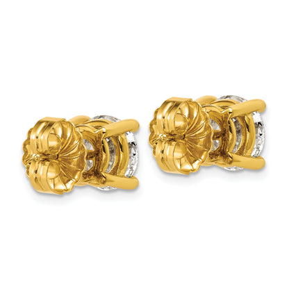 14k Yellow Gold 6 ctw Lab Grown Diamond VS/SI+ G+ Round 4 Prong Heavy Wt. Stud Earrings