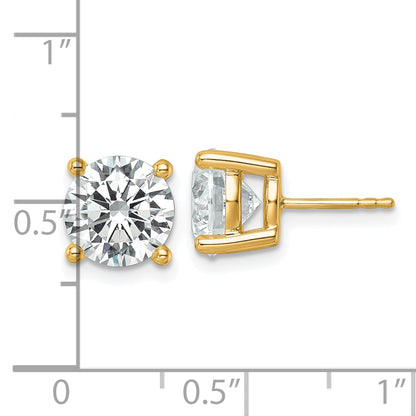 14k Yellow Gold 6 ctw Lab Grown Diamond VS/SI+ G+ Round 4 Prong Heavy Wt. Stud Earrings