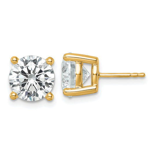 14k Yellow Gold 6 ctw Lab Grown Diamond VS/SI+ G+ Round 4 Prong Heavy Wt. Stud Earrings